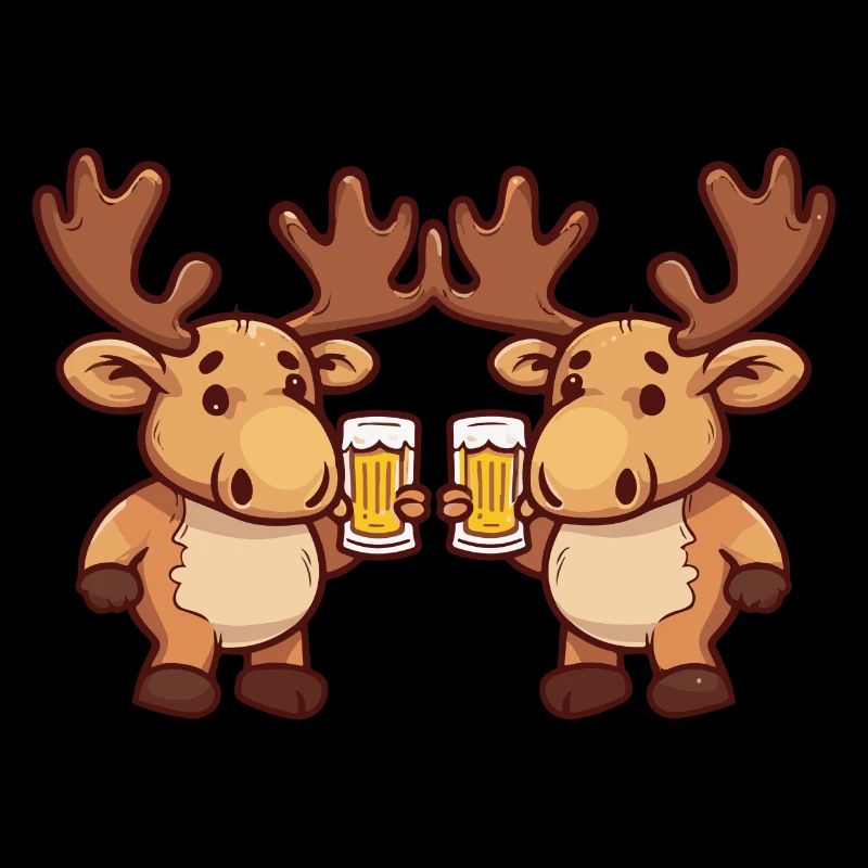 Moose Comic Beer Funny Booze