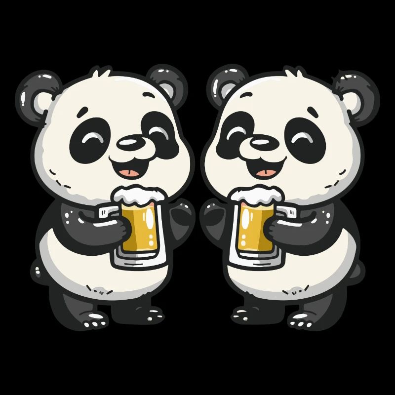 Panda Comic Bière Drôle Alcool