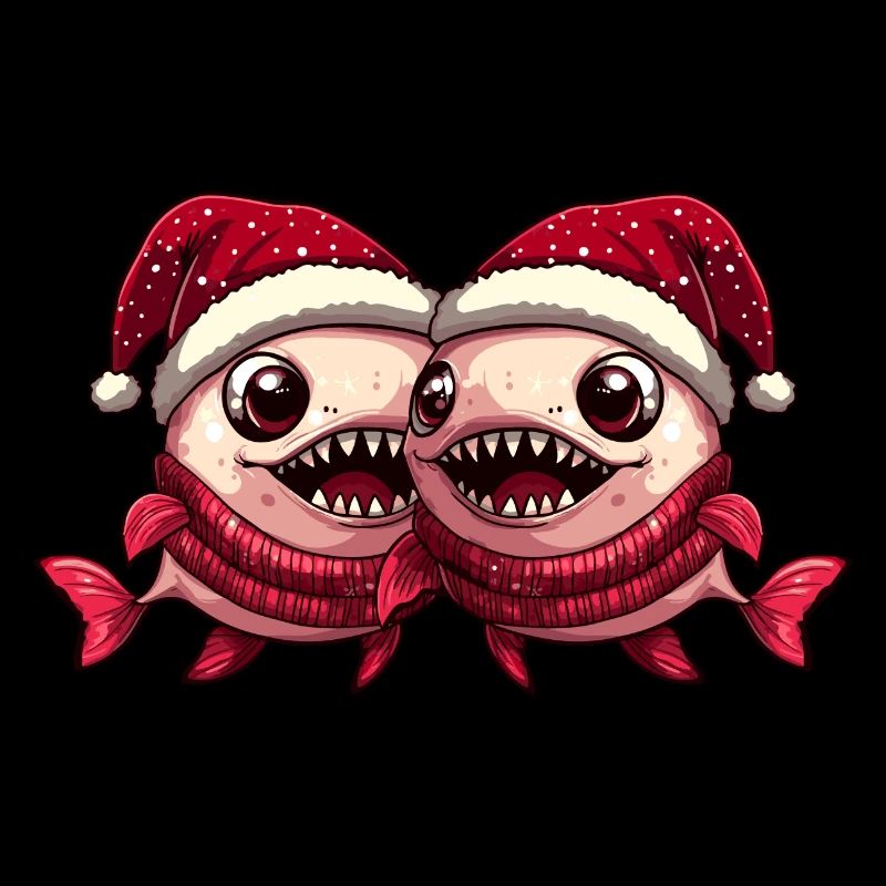 Équipe de Noël du poisson piranha
