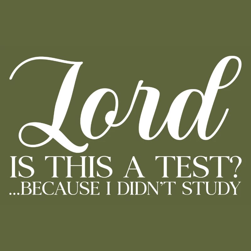 Lord Is This A Test, Because I Didn't Study
