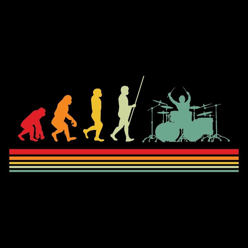 Schlagzeuger Evolution Drummer Retro Schlagzeug