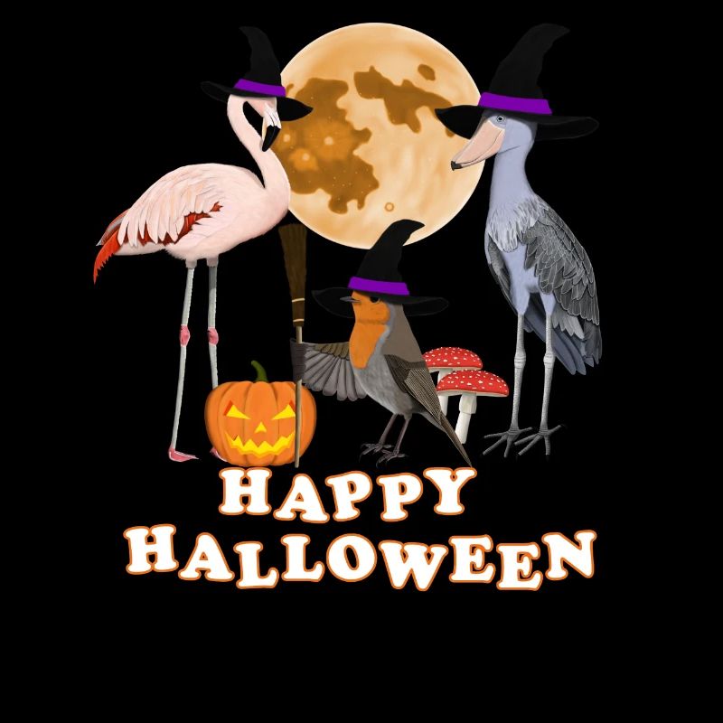 Robin Halloween Pumpkin Moon Bird Biologist