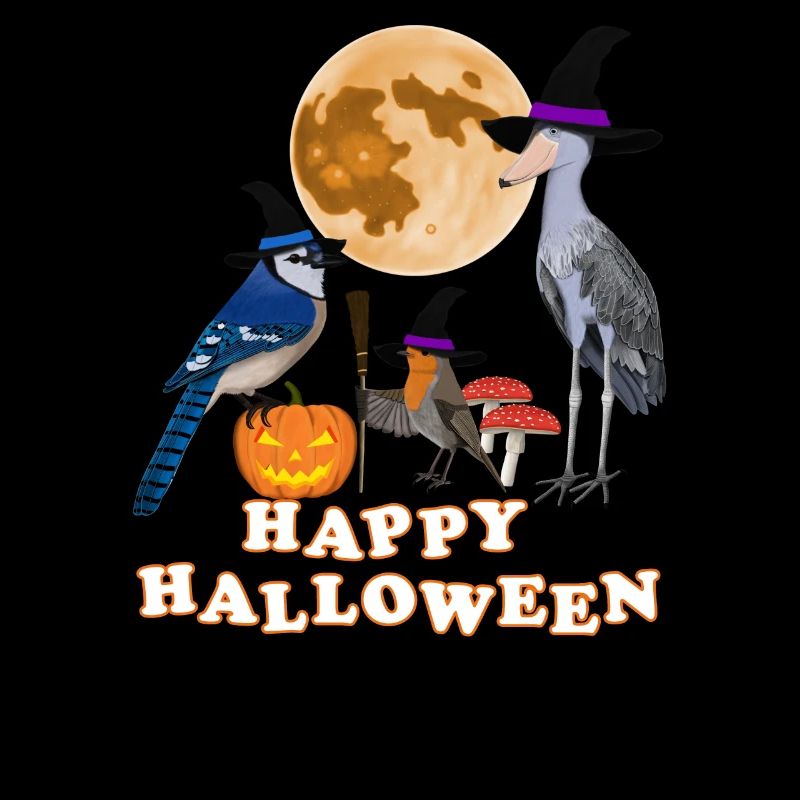 Robin Halloween Pumpkin Moon Bird Biologist