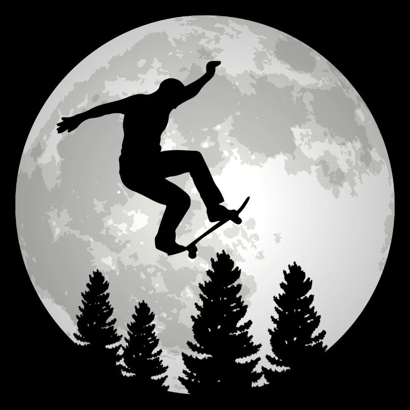 Skater Boy SkateboardSkateboarder Moon Skating