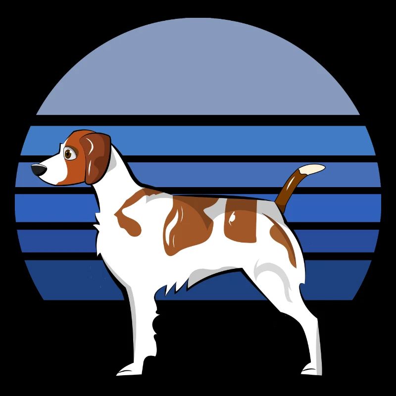 Brittany Dog Blue Retro