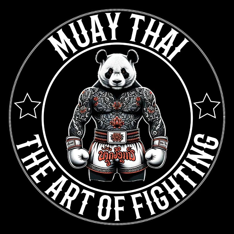 Muay Thai panda - Kampfkunst panda Thai Boxen