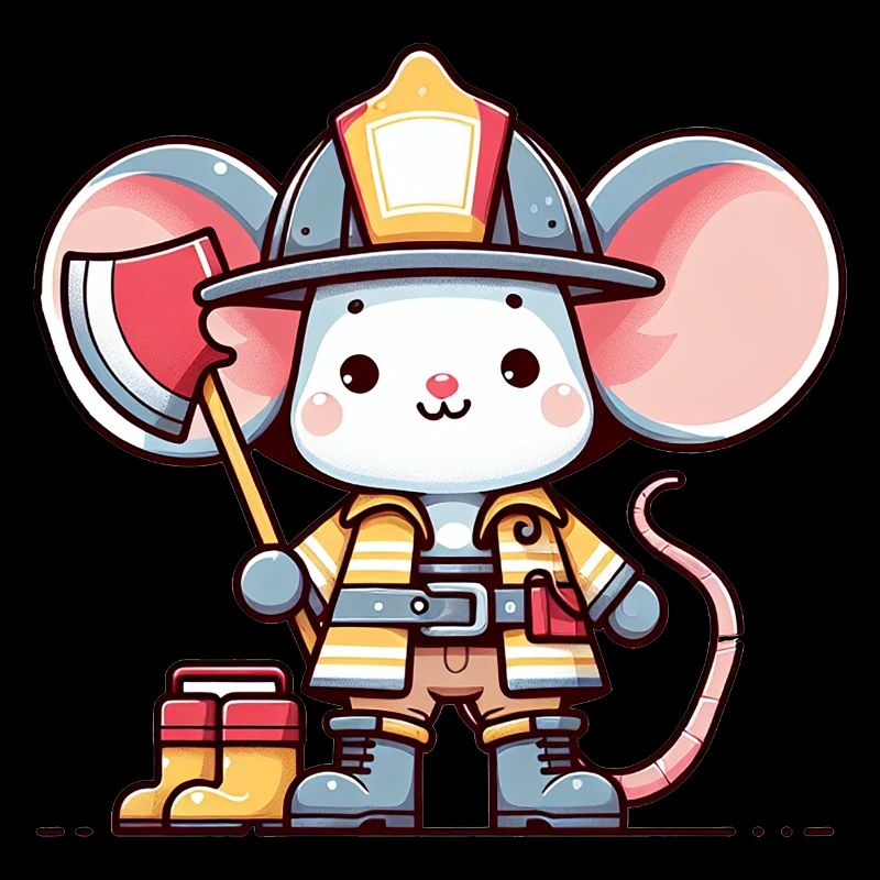 Souris mignonne pompier
