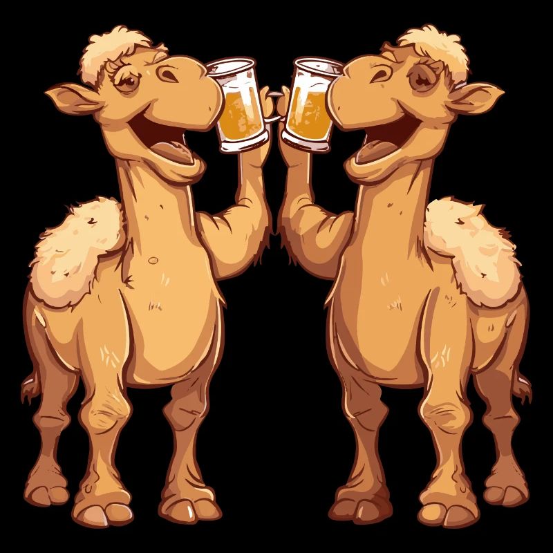 Kamel Comic Bier Lustig Saufen