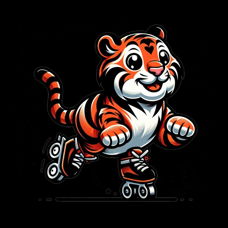 Cute Inline Skater Tiger