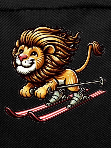 Cute Skier Lion