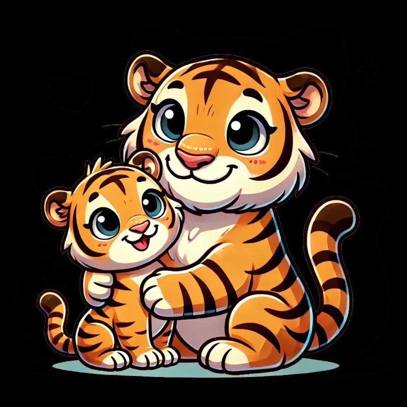 Loving Tiger Parent with Child