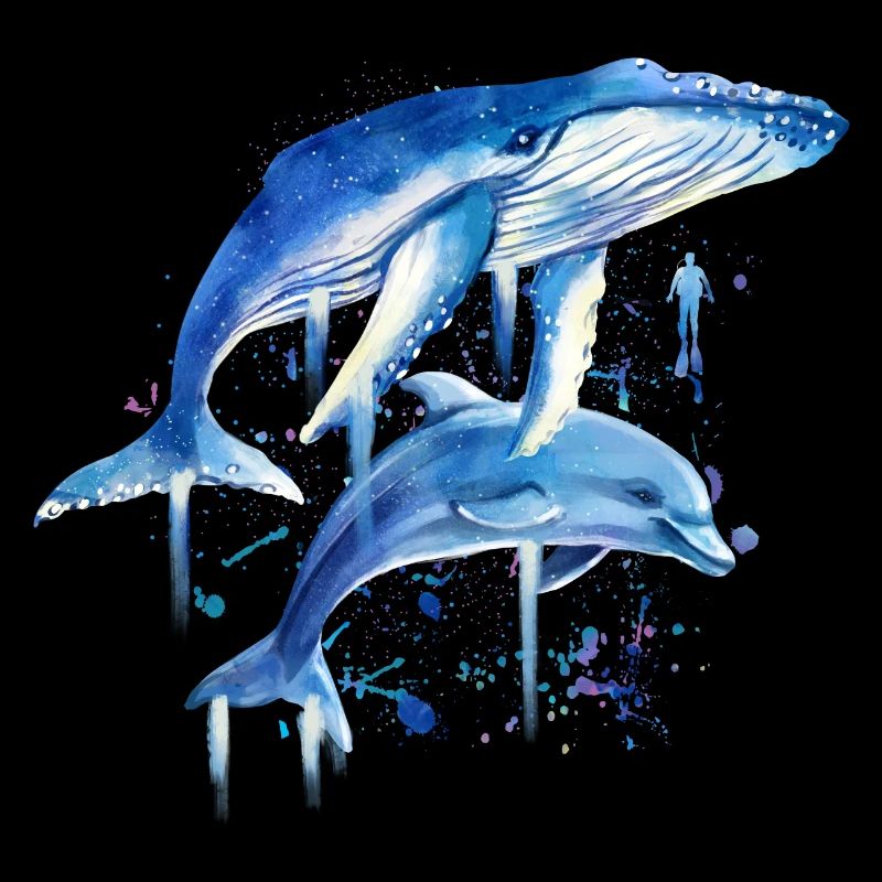 Blue Whale Dolphin Diver Whales Bottlenose Dolphin Dolphin