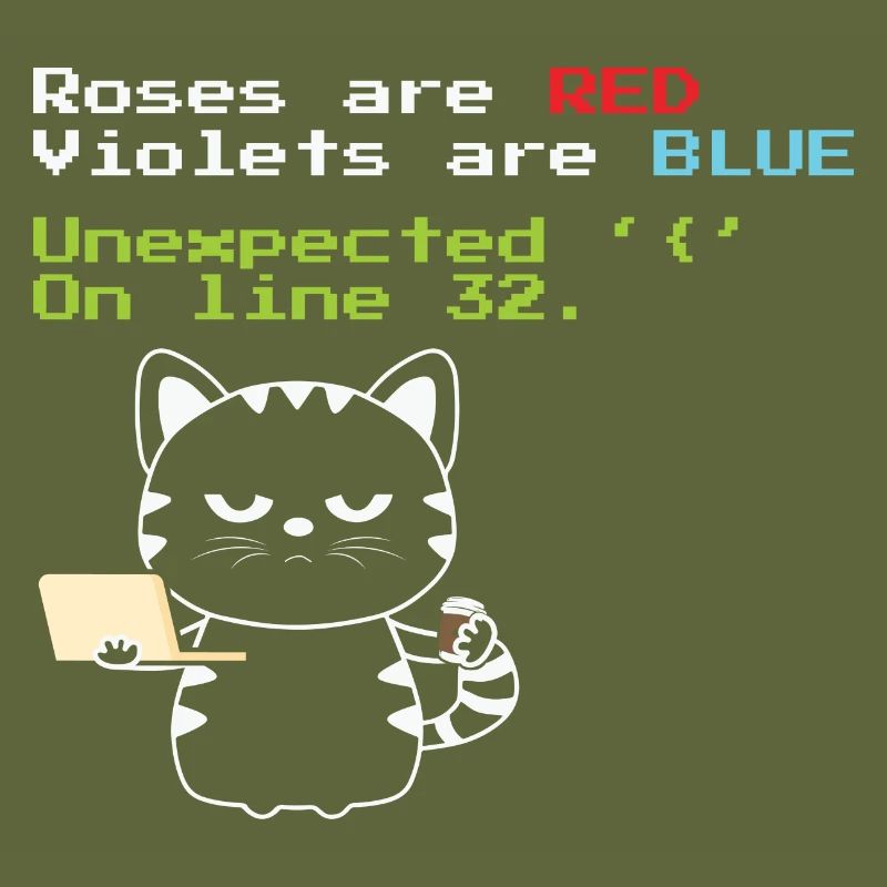 Drôle de chat de codage Progrmmer nerd geek