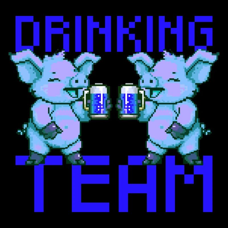 Pig Drinking Team Beer Party