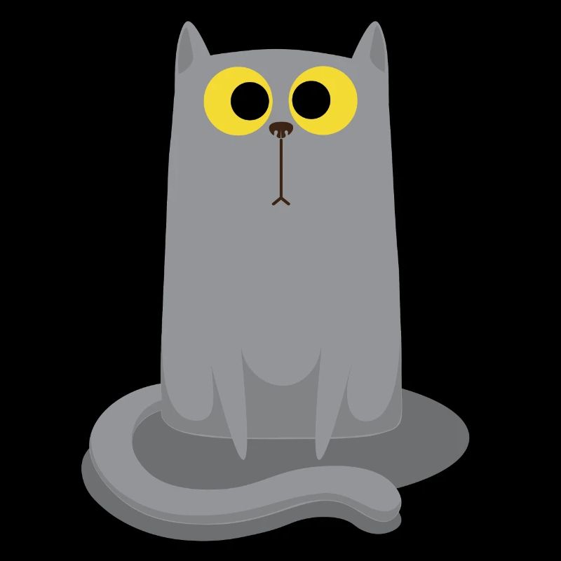 Chat gris assis