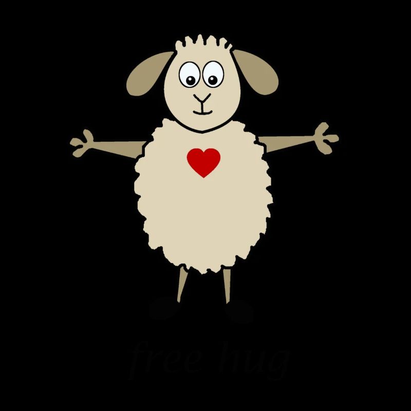 Free hug, Schaf, Herz