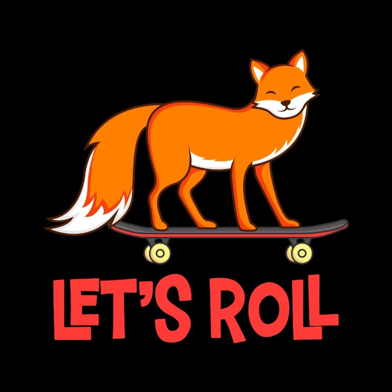 Fox on skateboard