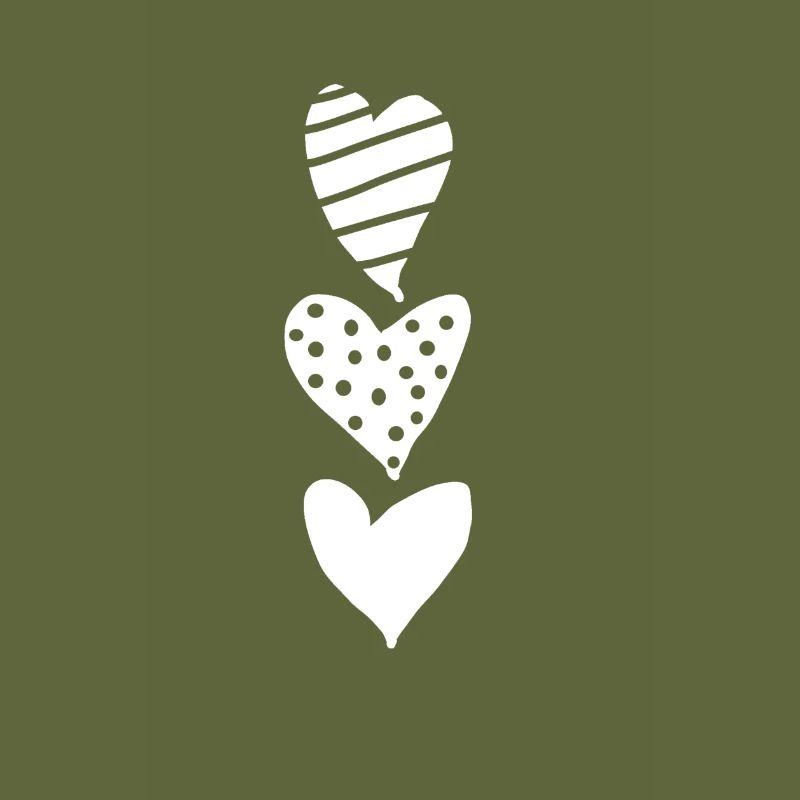 3 hearts white