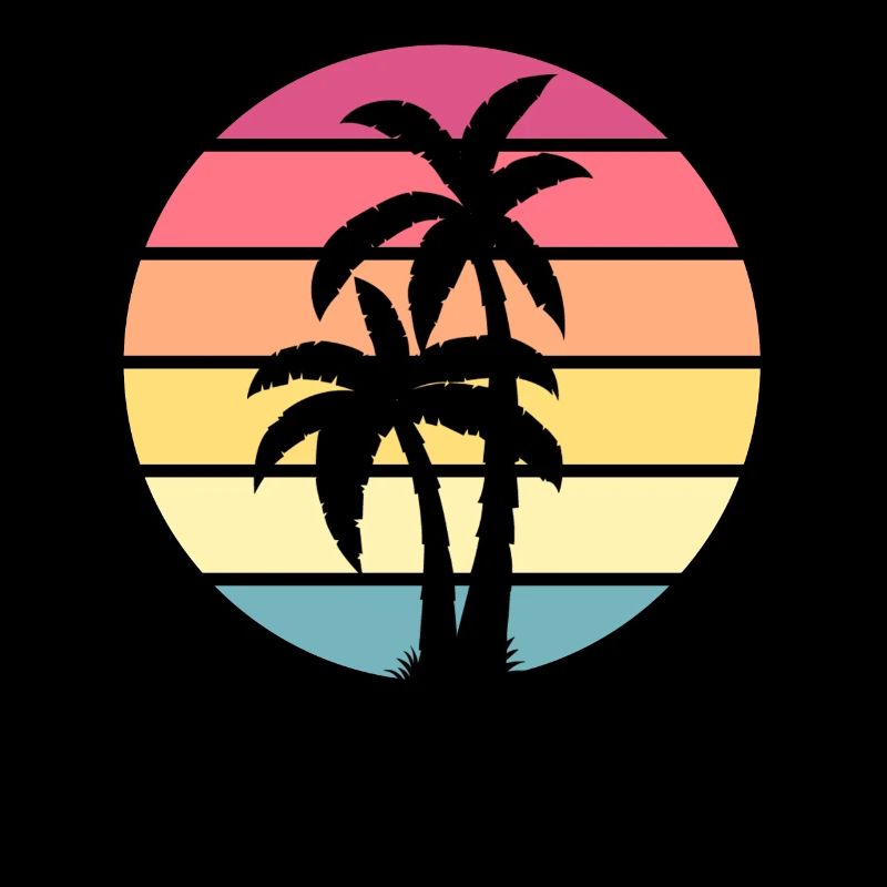 Palm Tree Distressed Beach Design