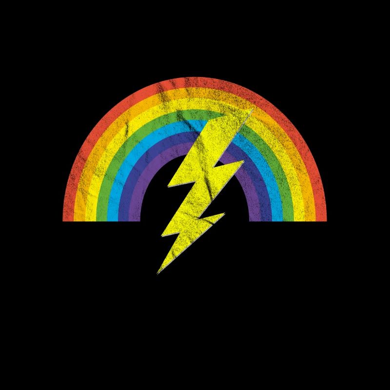 cooler Regenbogen Blitz distressed LGBTQ Geschenk