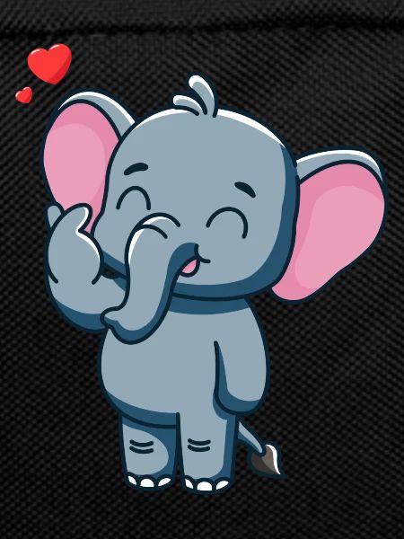 Cute baby elephant with heart