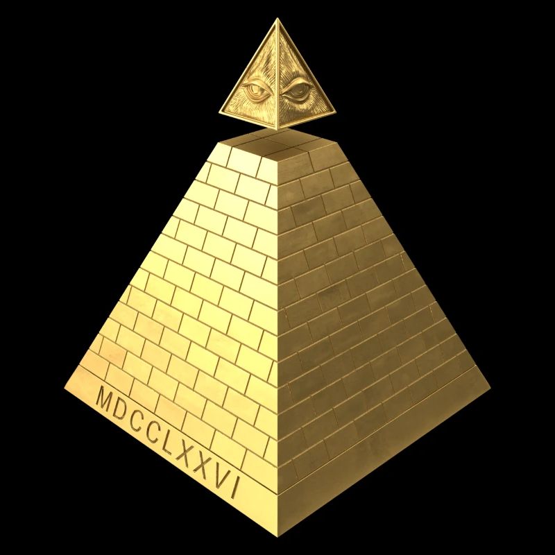 Illuminati Pyramid Gold 3D