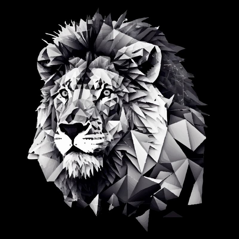 Geometric lion's head
