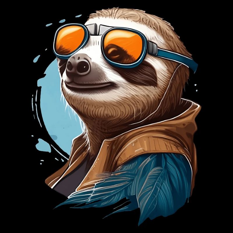 Sloth with aviator goggles