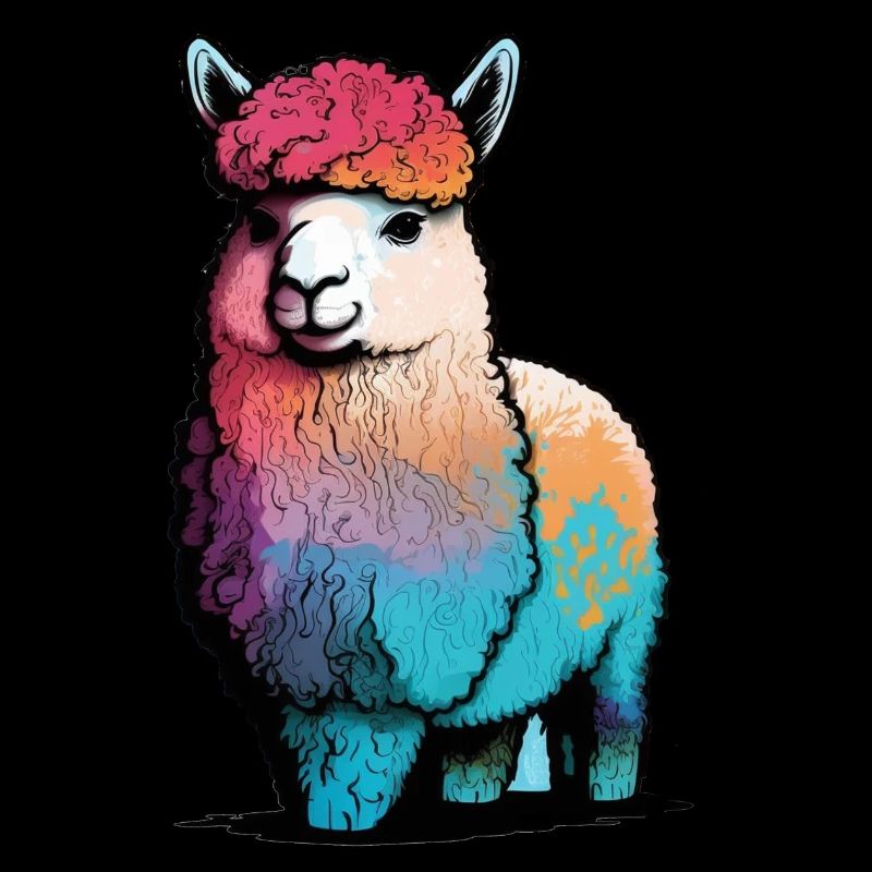 Alpaka Lama Regenbogen