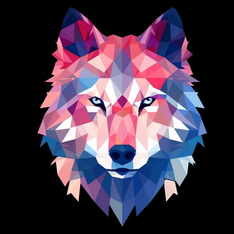 Geometrical Wolf Head