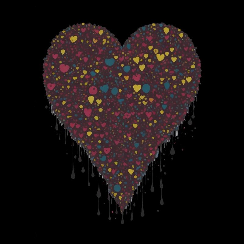 Chocolate heart liquid dripping