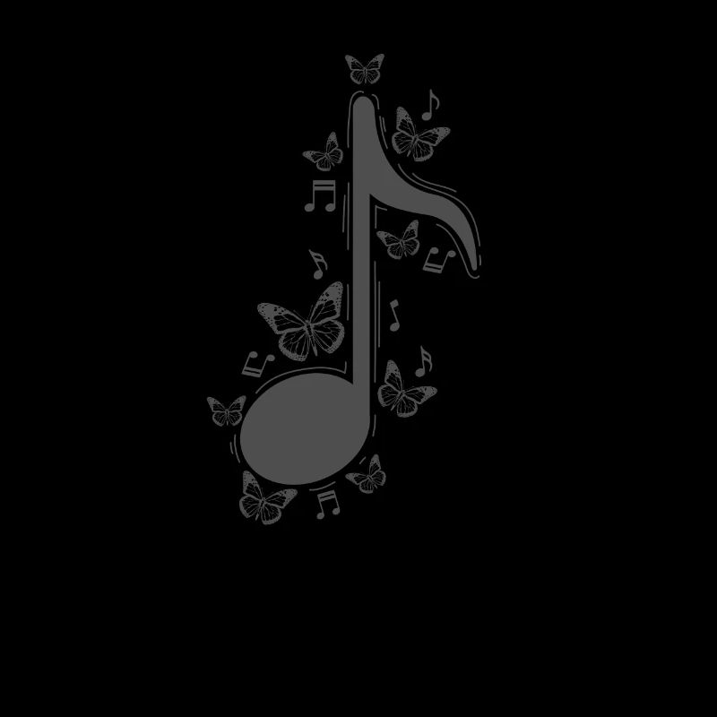 Musical Note with Butterflies Music