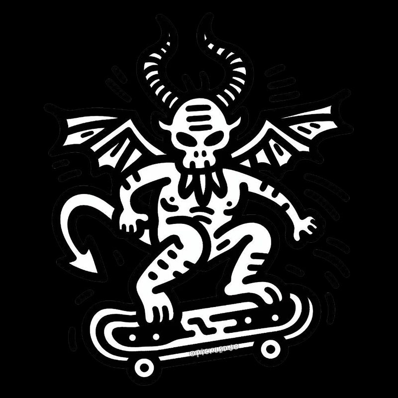 Devil Skateboard Doodle