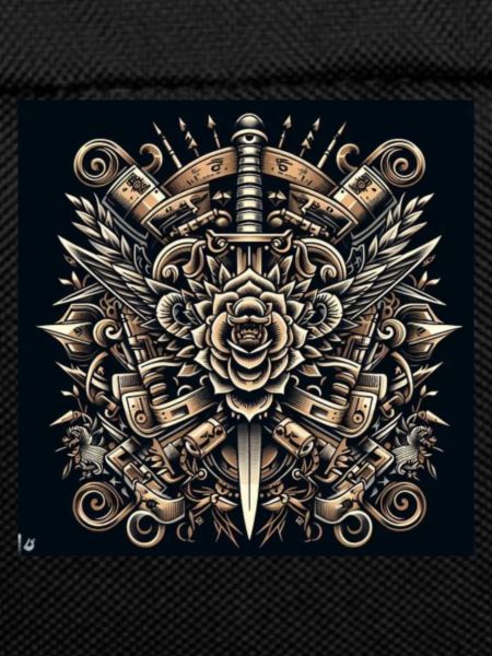 Mandala motif with knife