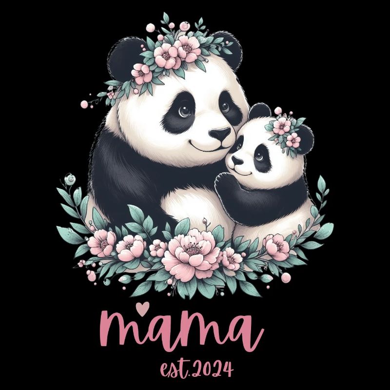 Mama est 2024 I Panda Bear Mum I First Time Mom