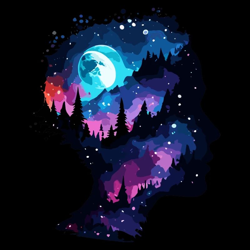 Silhouette / Wald / Porträt / Bäume / Person