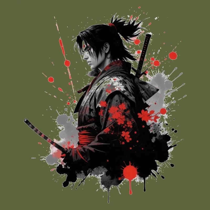 Conception d’aquarelle de guerrier samouraï