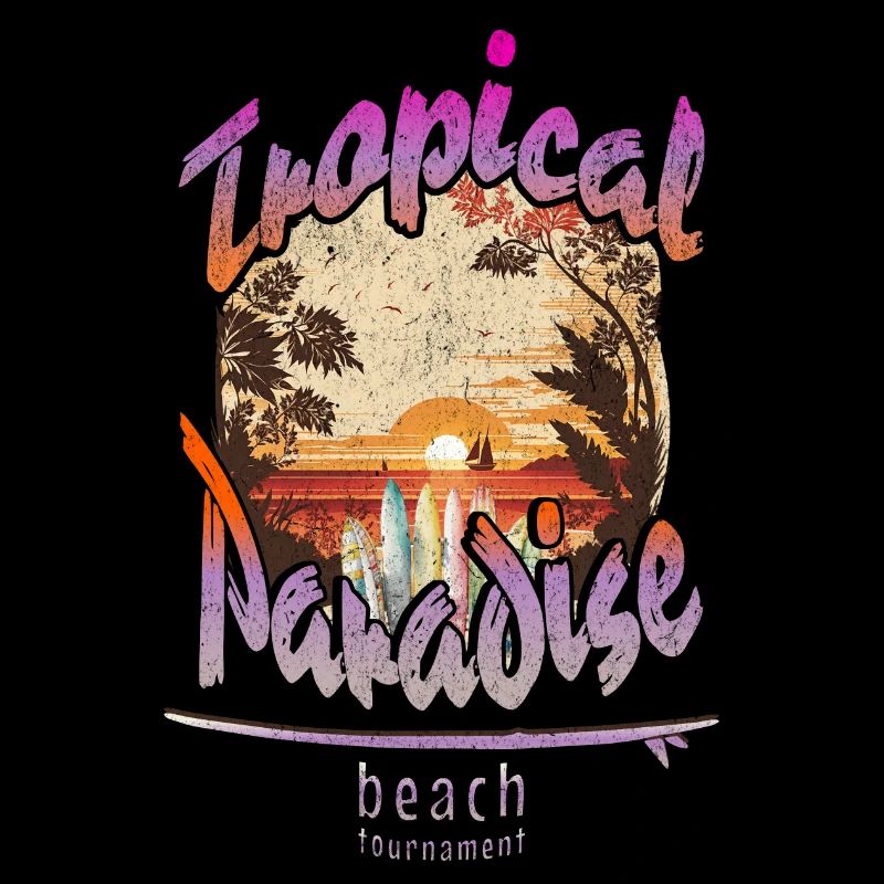 Summer holidays surf paradise topical