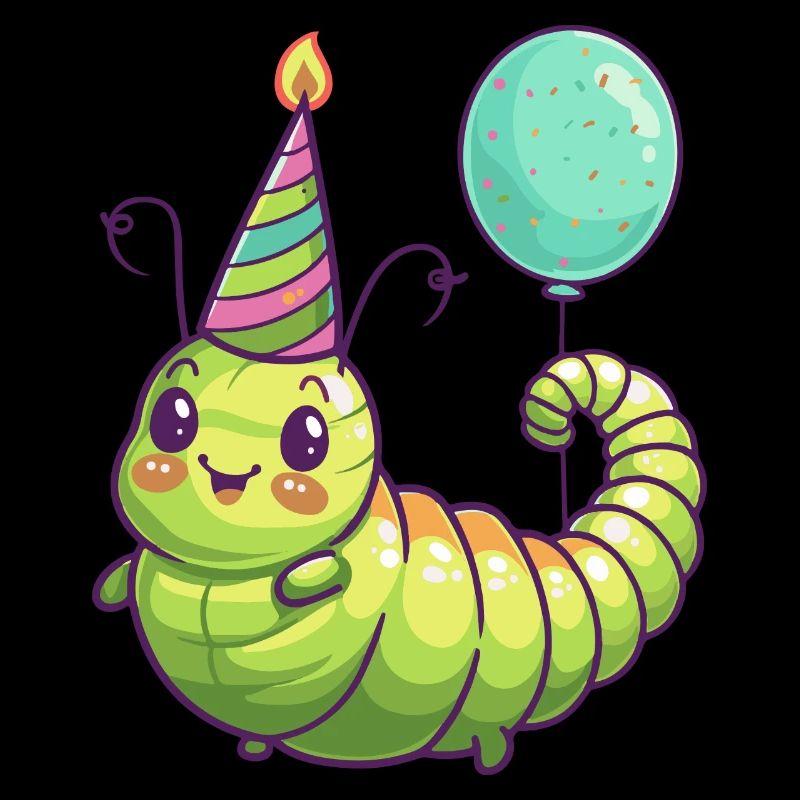 Worm Birthday Comic Cute