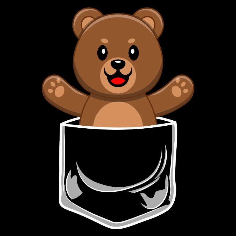 Bear Breast Pocket Brown Bear Teddy Bear