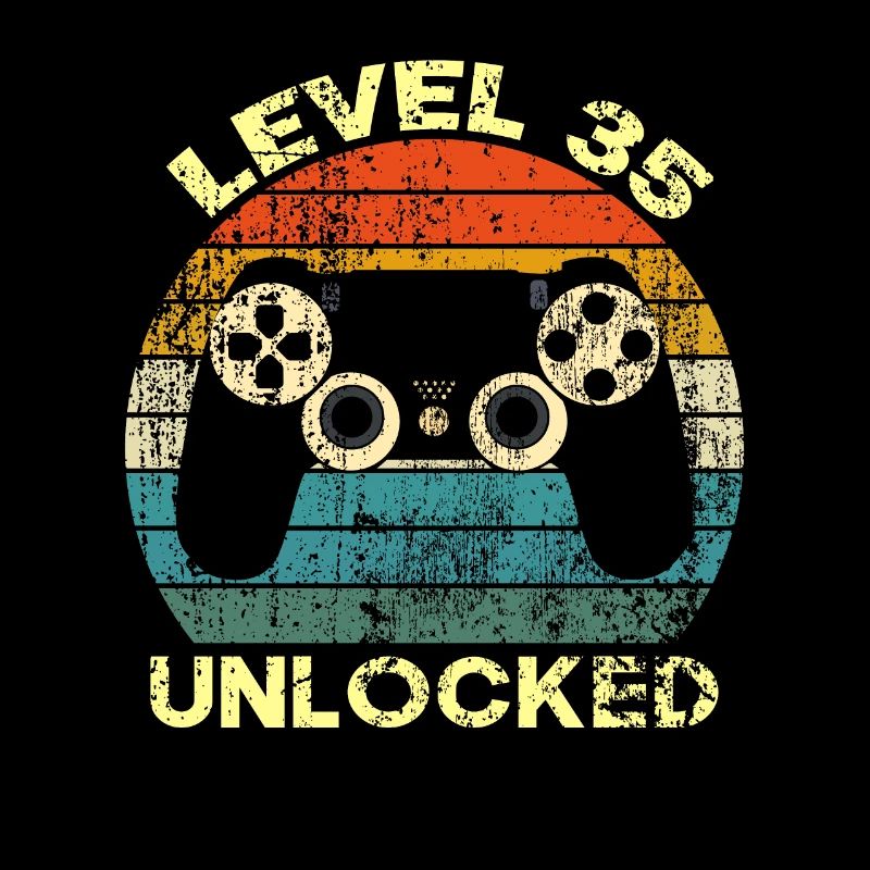 LEVEL 35 UNLOCKED VINTAGE / 35. Geburtstagsgeschenk