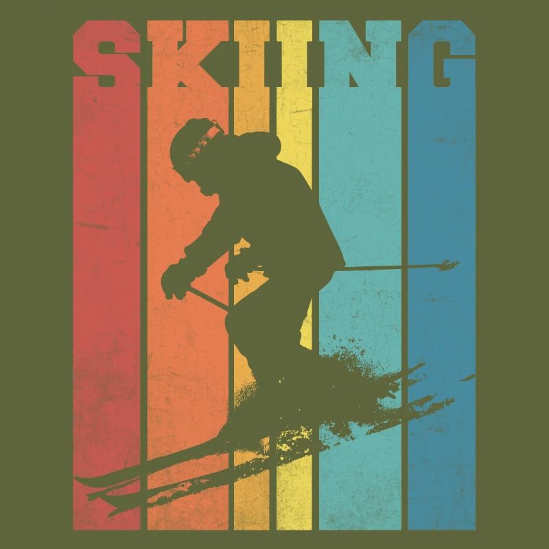 Ski palette couleurs rétro
