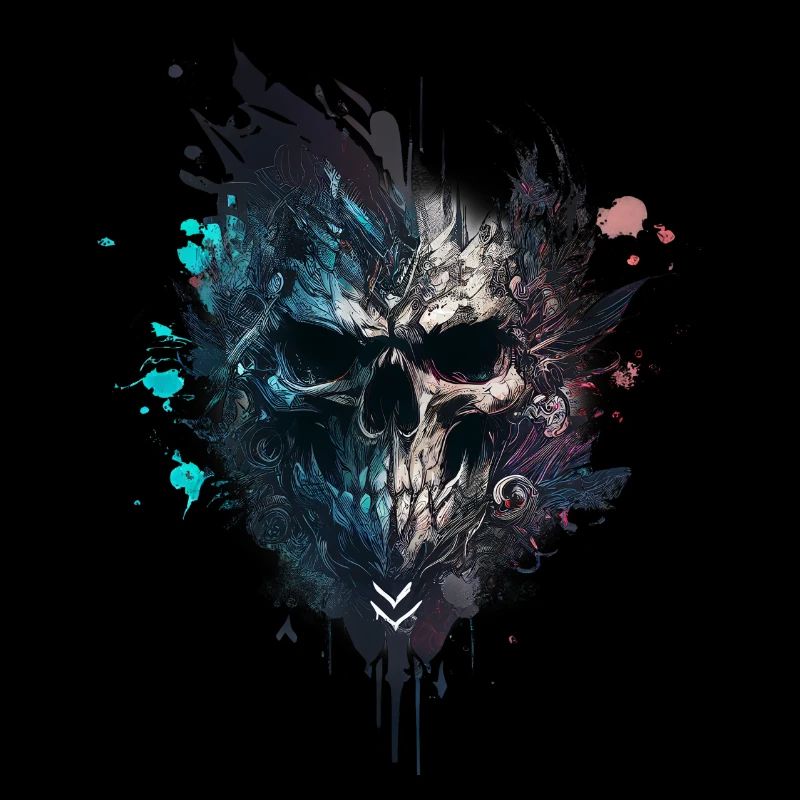 Splash multicolor skull