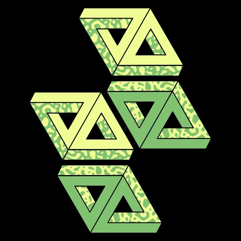 Penrose Triangle Tribar Impossible figure