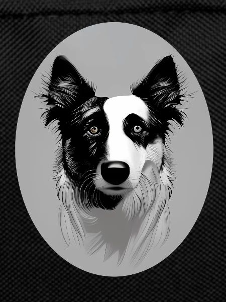 Border Collie black-white oval