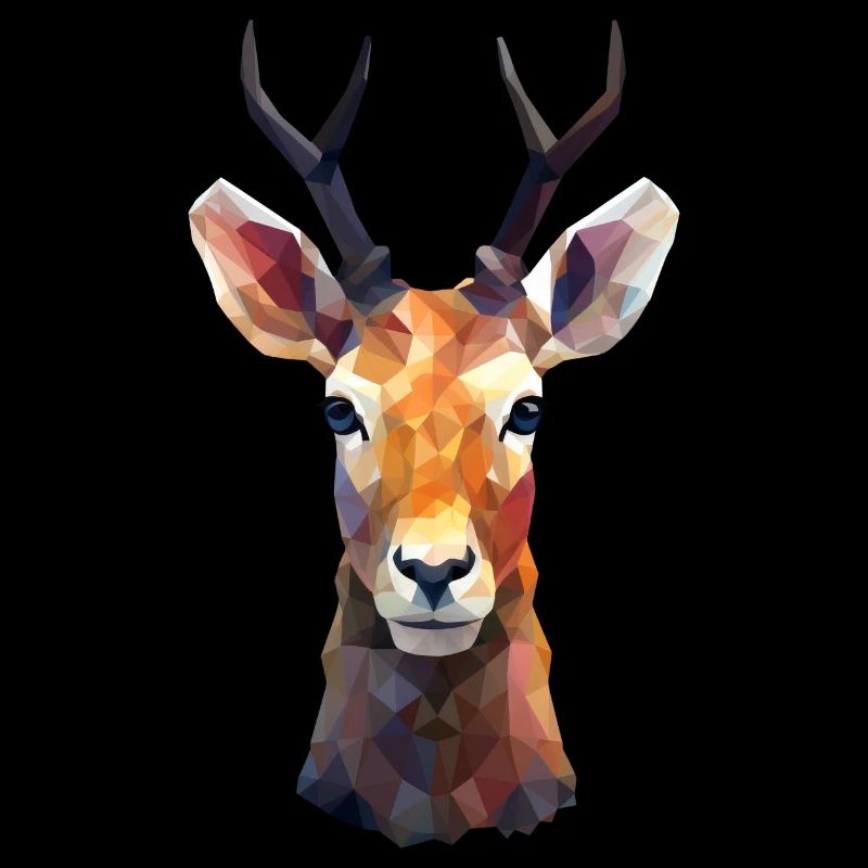 Deer and Roe Deer Polygon Art Design