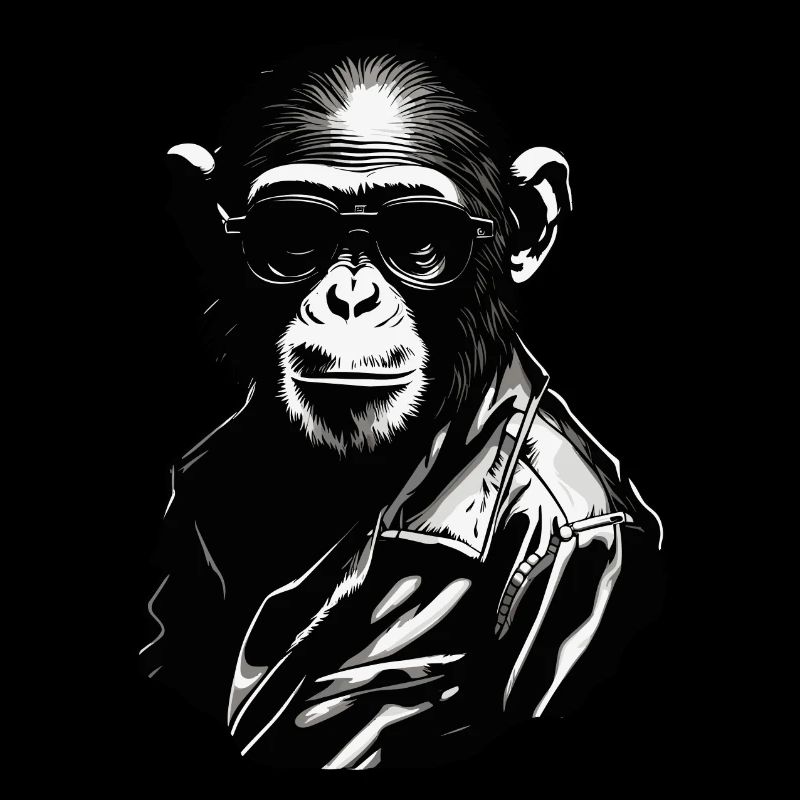 Affe / Tier / Zoo / Schimpanse / Wild / Comic