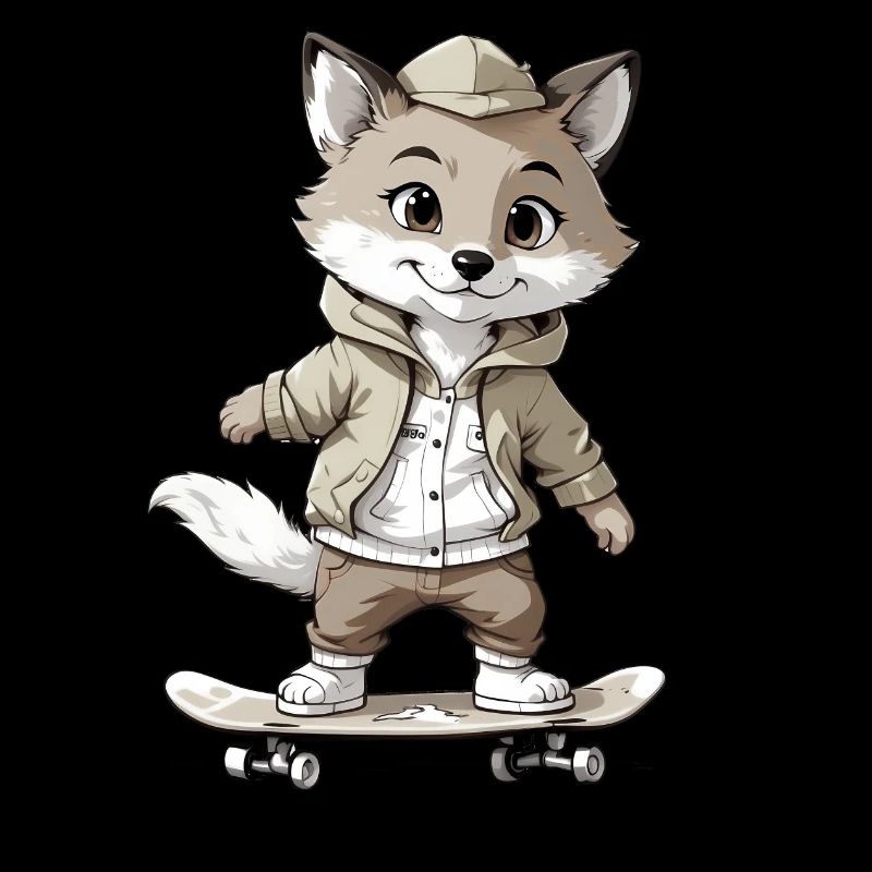 Little Fox Skateboarder Skateboard