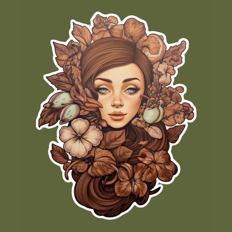 Fille frangée de fleurs