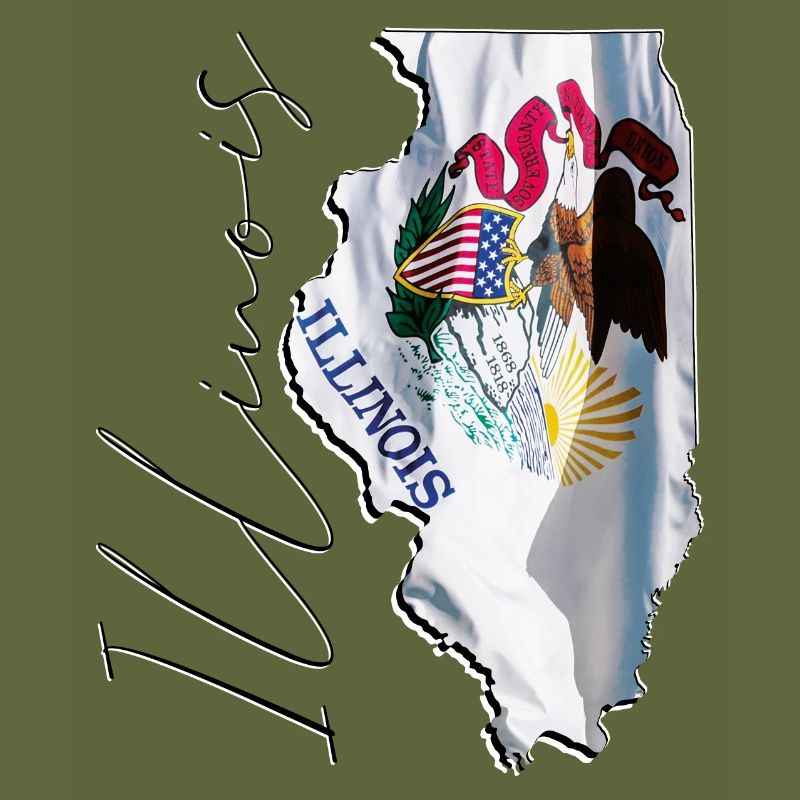 Illinois (USA) | echte Flagge | Flag Map Script